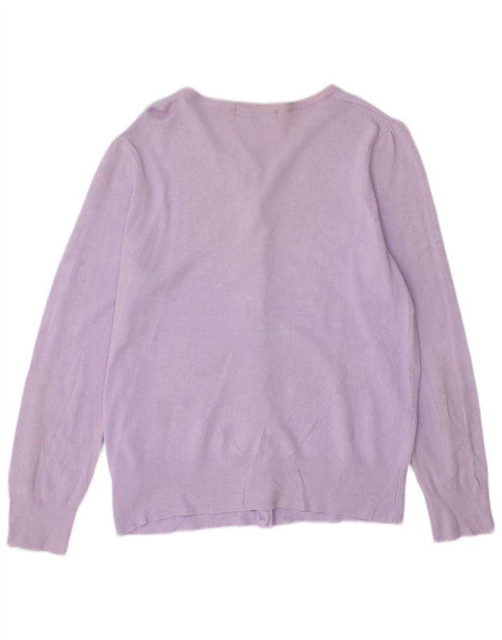 MARKS & SPENCER Pulover cardigan pentru femei UK 14 Viscoză violet mediu