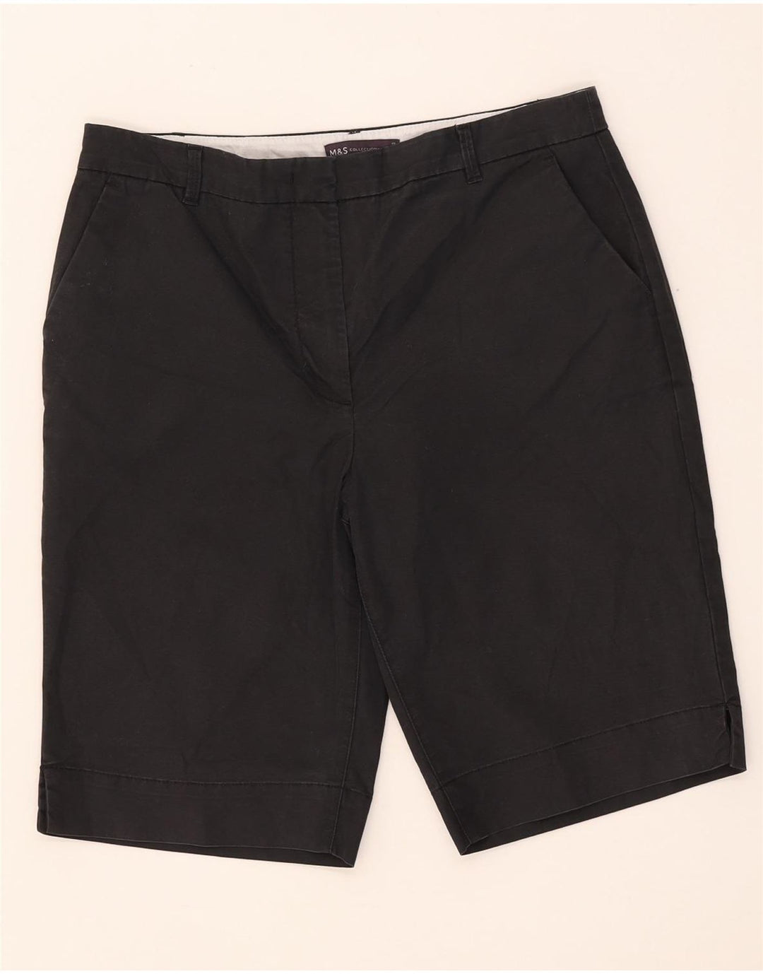 Pantaloni scurti chino pentru femei Marks & Spencer UK 12 Medium W32 Bumbac negru