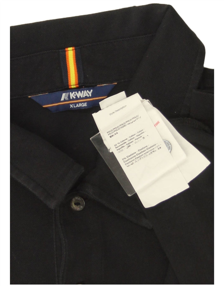 Tricou polo pentru bărbați K-WAY XL bumbac negru