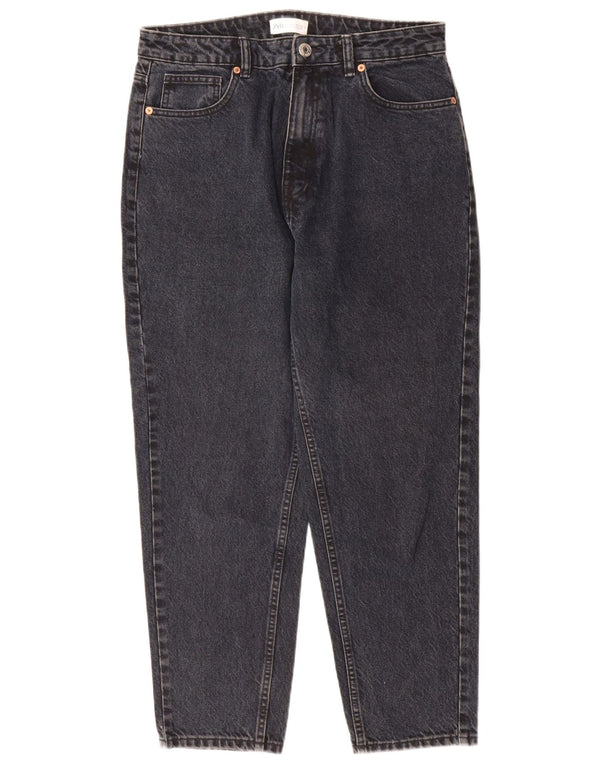 Blugi conici pentru femei cu talie înaltă Zara UE 42 mari L32 L28 bumbac bleumarin