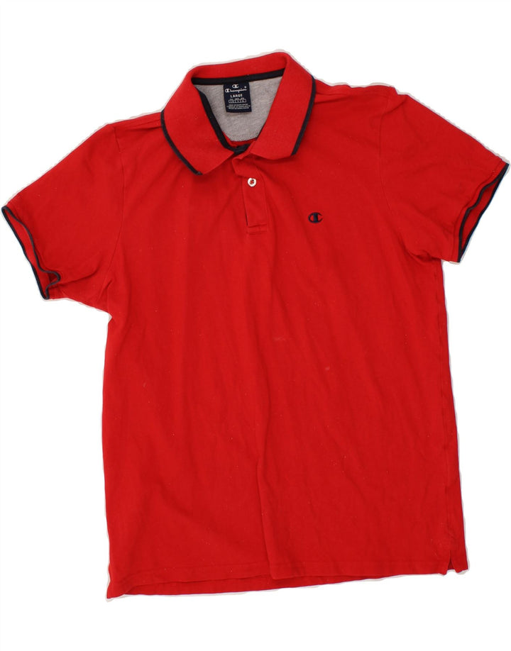 CHAMPION Womens Polo Shirt UK 16 Large Red Vintage Champion and Second-Hand Champion from Messina Hembry 