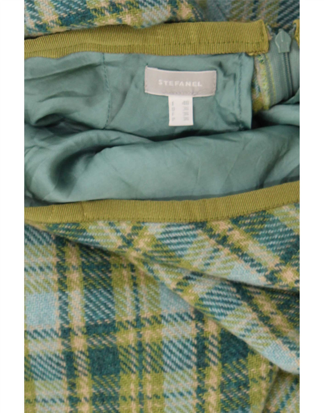Fusta A-Line Femei Stefanel IT 40 Small W28 Green Check
