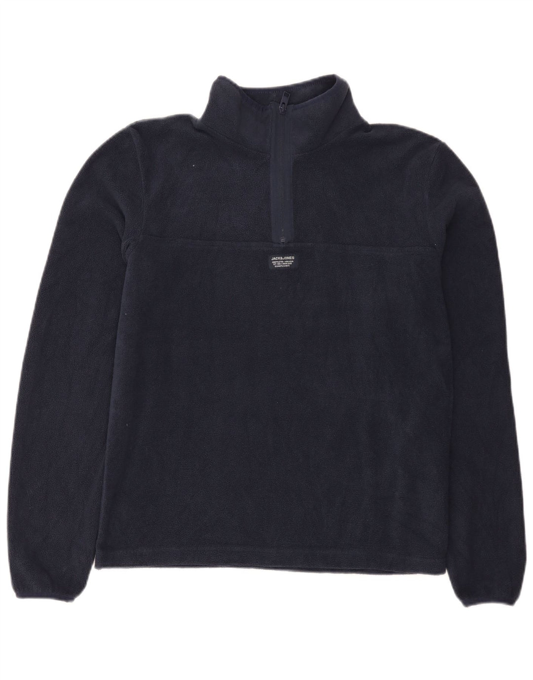 Pulover Jack & Jones pentru bărbați, cu fermoar și gât, din lână, poliester mic, albastru