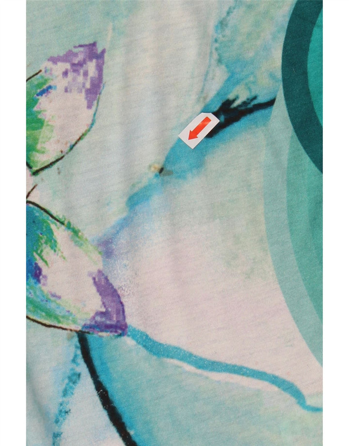 DESIGUAL Bluză pentru femei Liliac Bluză UK 10 Small Blue Floral Viscose