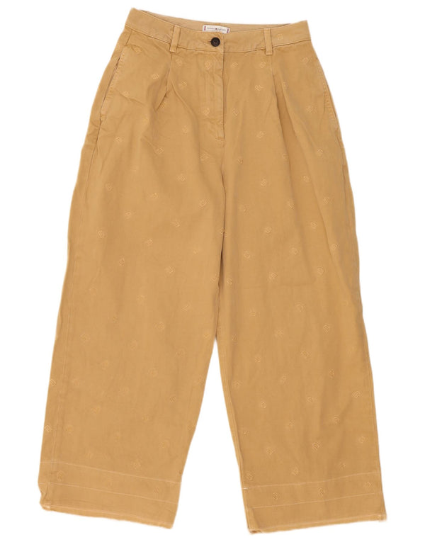 Pantaloni chino cu grafic pentru femei Tommy Hilfiger UK 10 Small W28 L27 Bej