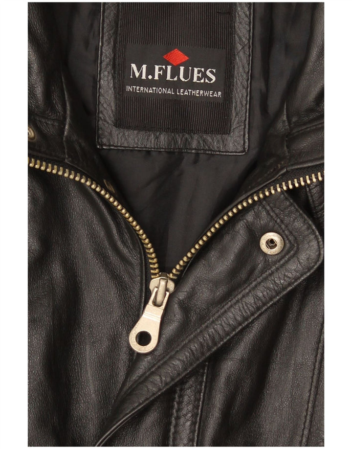 M. Flues Jachetă de piele pentru bărbați UK 40 Large Black