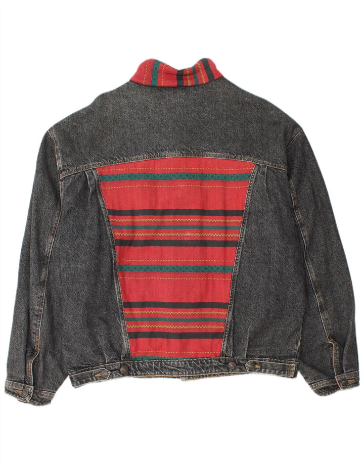 Jachetă de blugi vintage pentru bărbați UK 38 Medium Blue Colorblock