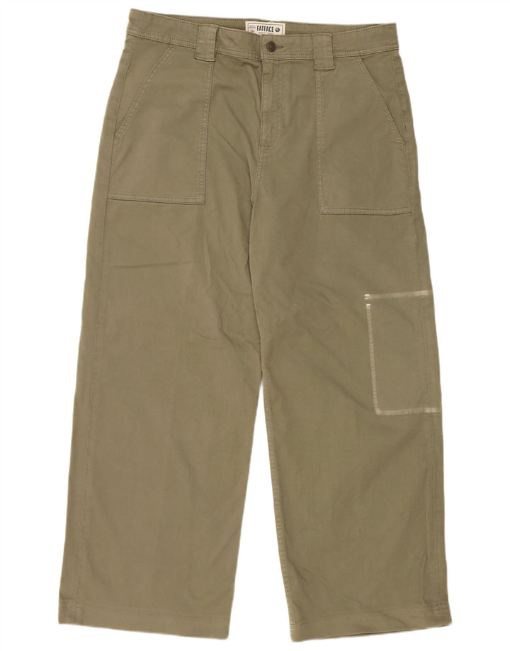 FAT FACE Pantaloni cargo pentru femei cu picioare largi UK 16 Large W36 L29 Kaki Bumbac