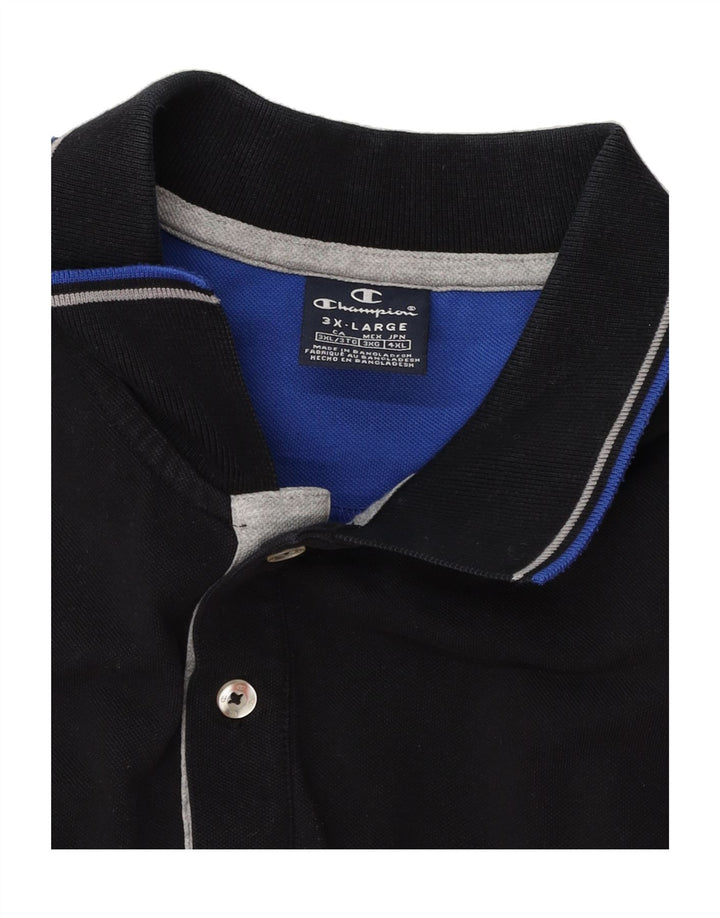 CHAMPION Mens Polo Shirt 3XL Black Cotton Vintage Champion and Second-Hand Champion from Messina Hembry 