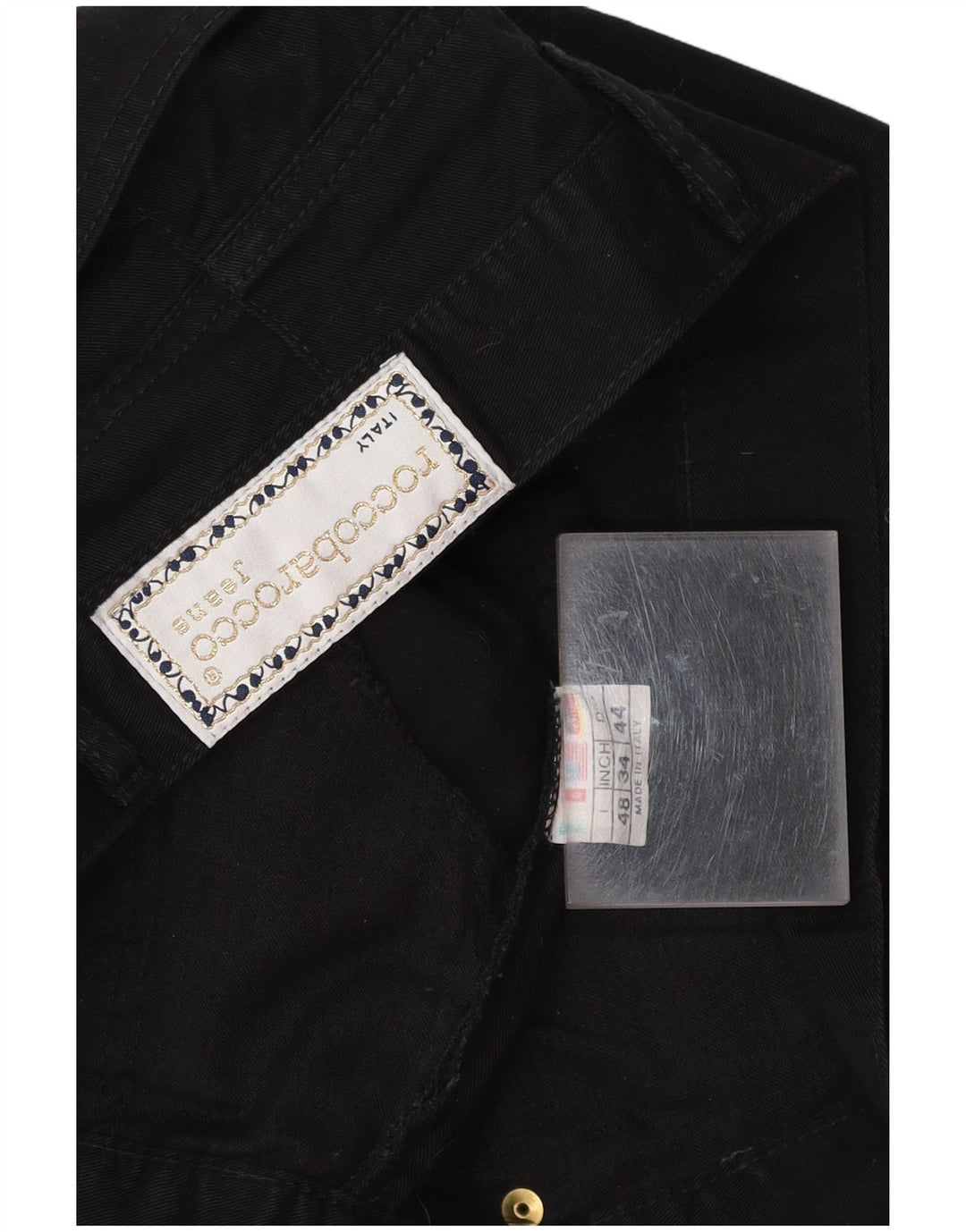 ROCCOBAROCCO Blugi de damă slim cropped IT 48 XL W34 L25 bumbac negru