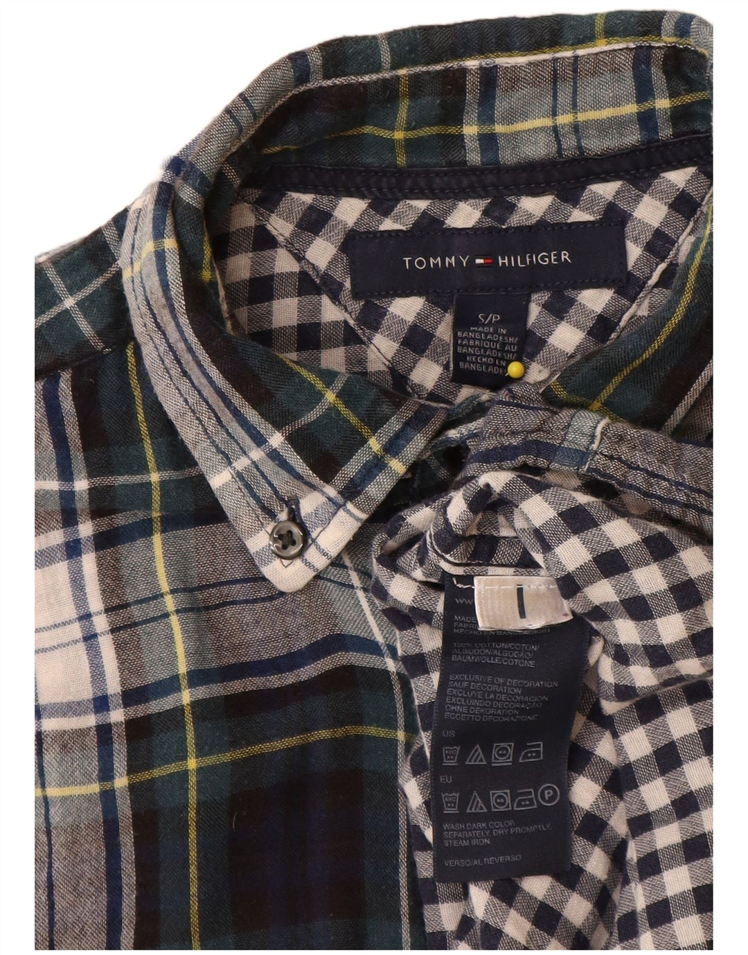 Cămașă de flanel pentru bărbați Tommy Hilfiger, bumbac în carouri multicolore