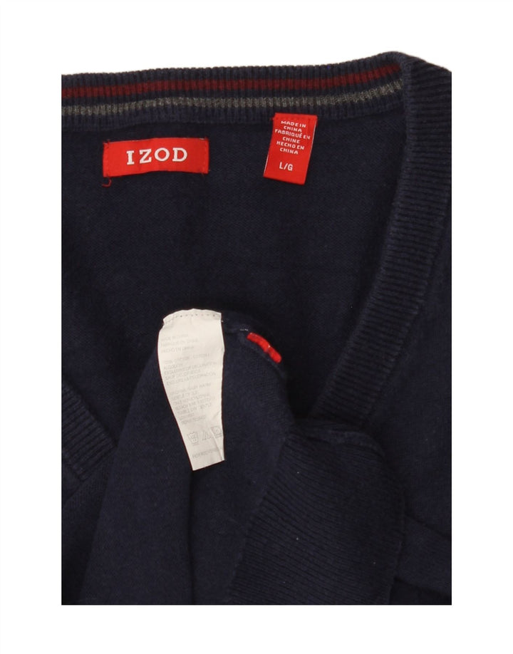 IZOD Mens Vest Tank Top Large Navy Blue Cotton Vintage Izod and Second-Hand Izod from Messina Hembry 