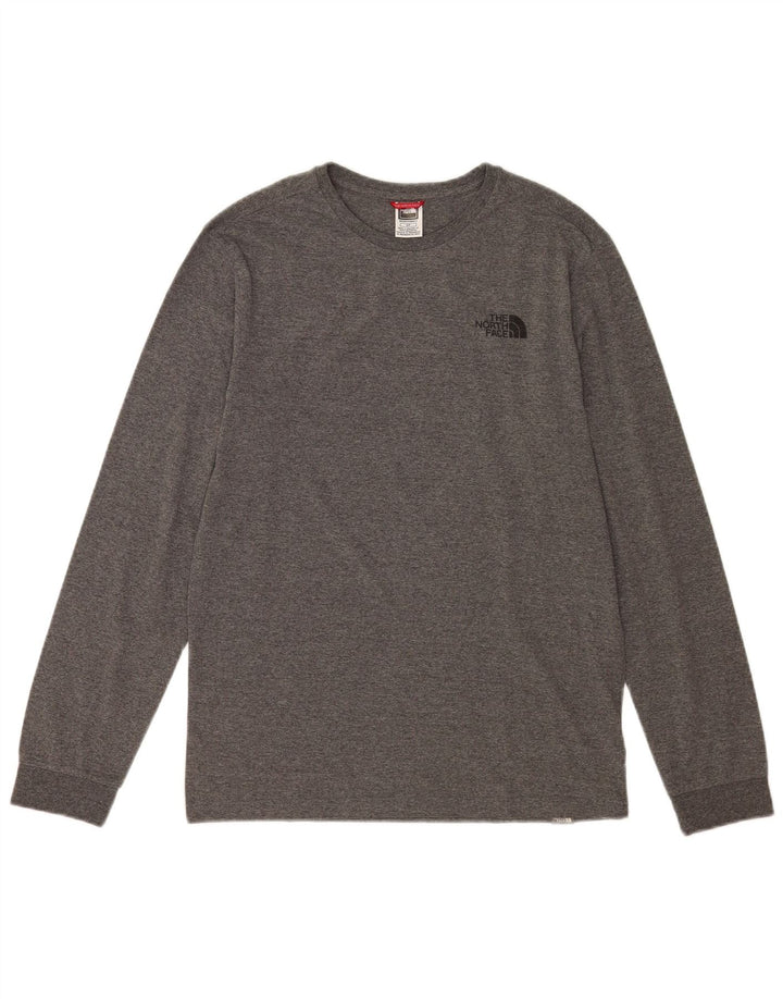 The North Face Top pentru bărbați cu mânecă lungă, mic, gri, bumbac