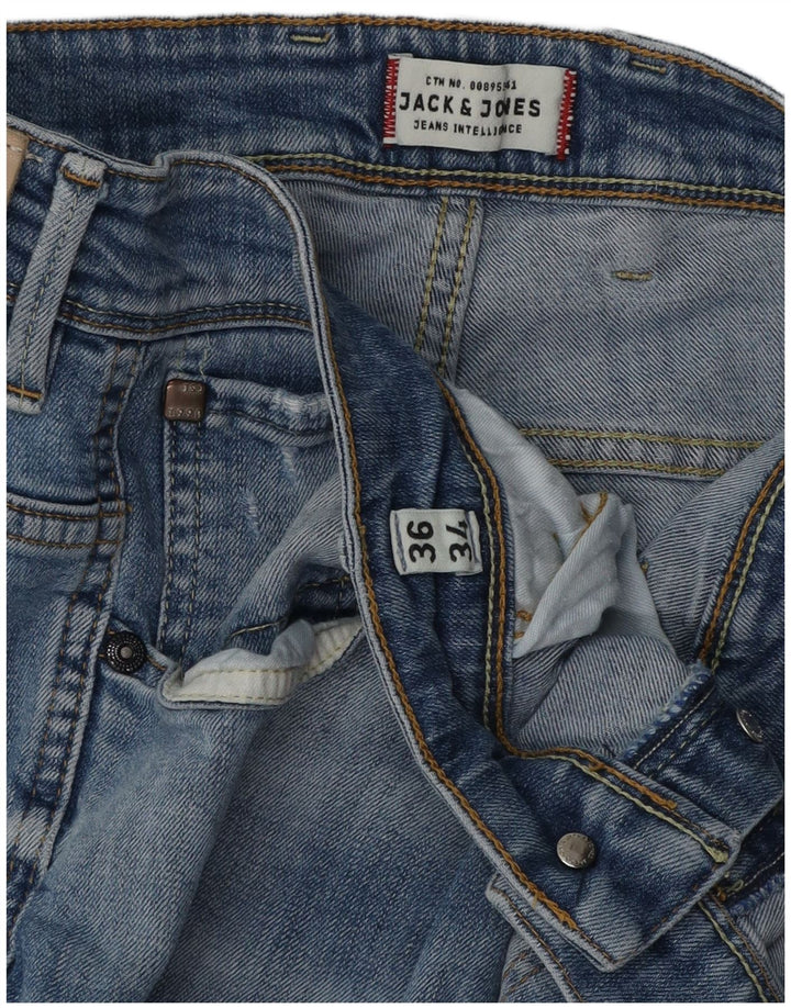 Blugi slim pentru bărbați Jack & Jones W36 L34 albastru