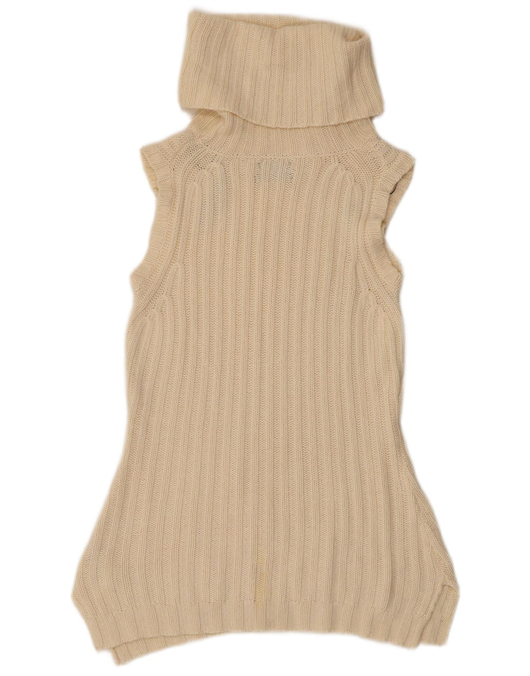 Pulover pentru femei fără mâneci cu gât rulat Massimo Dutti UK 12 Bej mediu