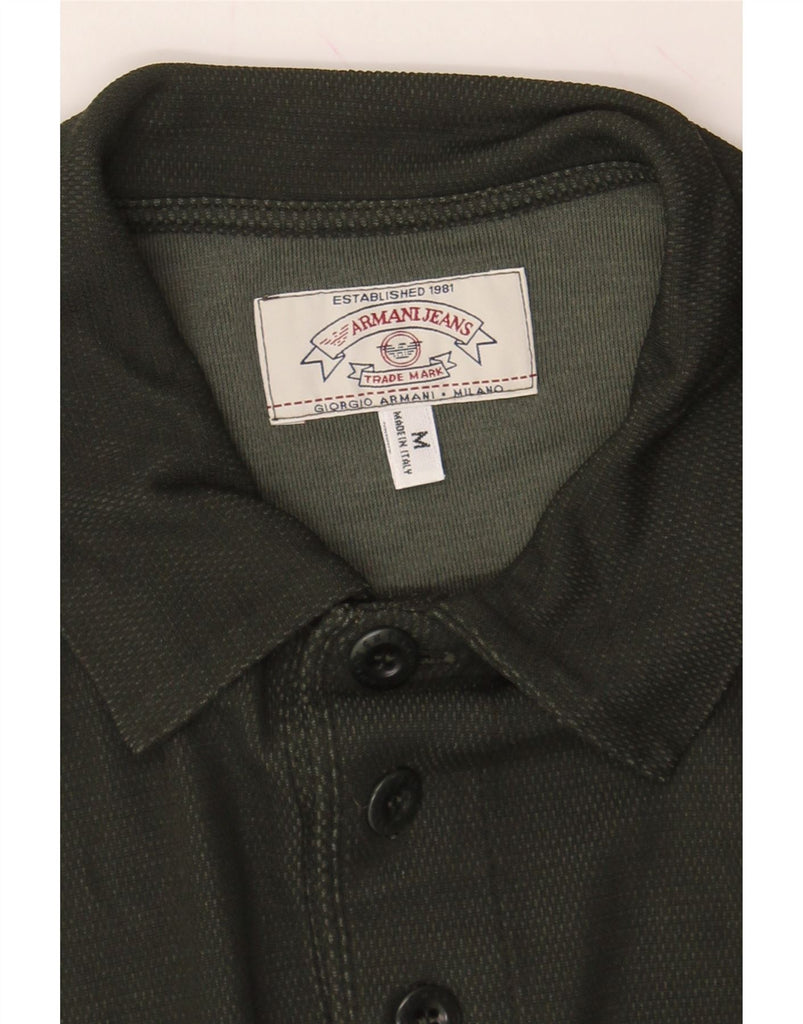 ARMANI Mens Polo Shirt Medium Green Viscose Vintage Armani and Second-Hand Armani from Messina Hembry 
