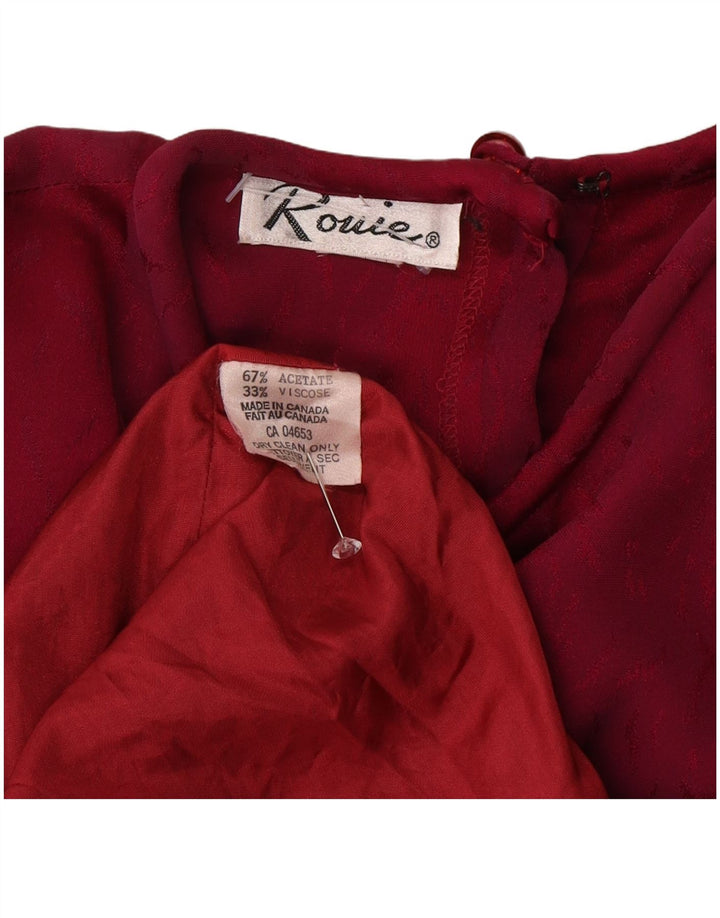 Rochie maxi cu maneci lungi pentru femei Rouie UK 12 Medium Red Acetat