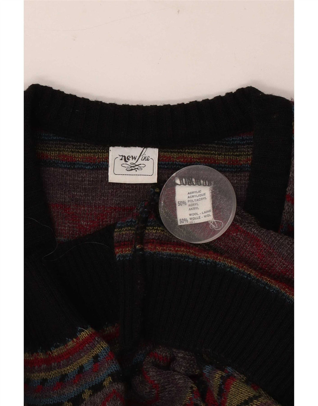 Vestă Vintage bărbați Tank Top mare multicolor geometric geometric acrilic