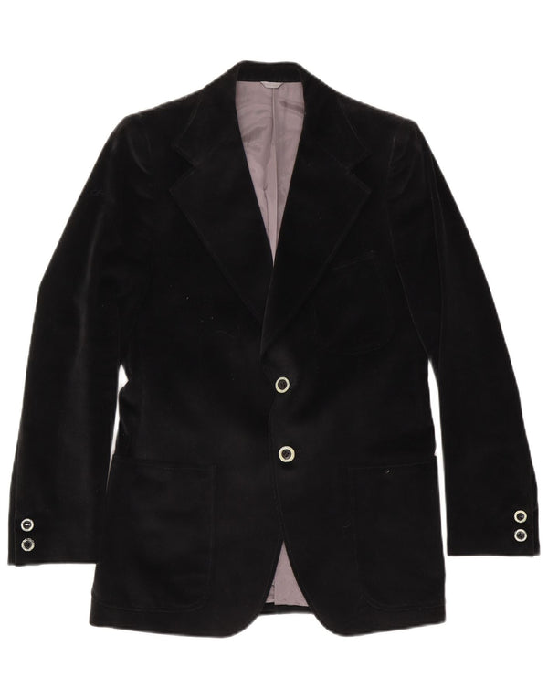 Jachetă vintage pentru bărbați cu 2 nasturi IT 48 Medium Black