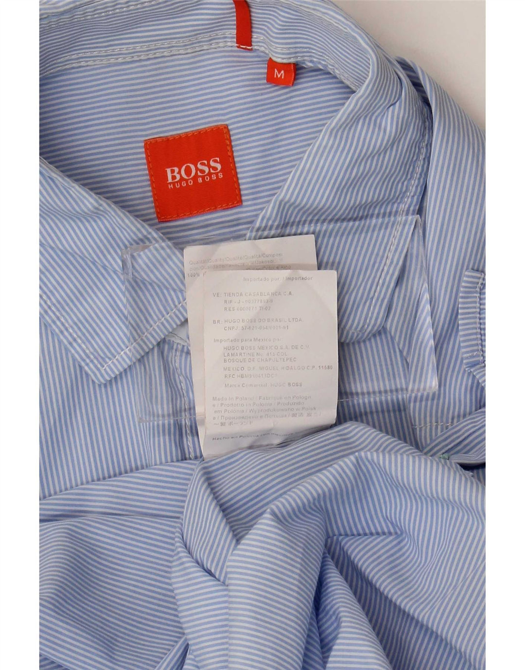 Cămașă pentru bărbați Hugo Boss, bumbac cu dungi albastre medii