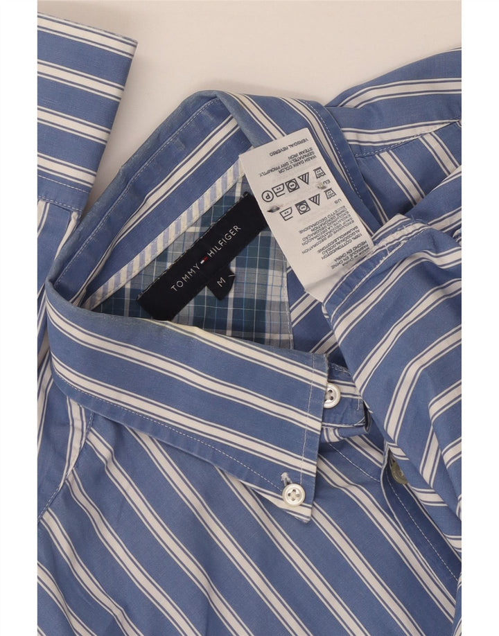 Cămașă Tommy Hilfiger pentru bărbați, bumbac cu dungi albastre medii