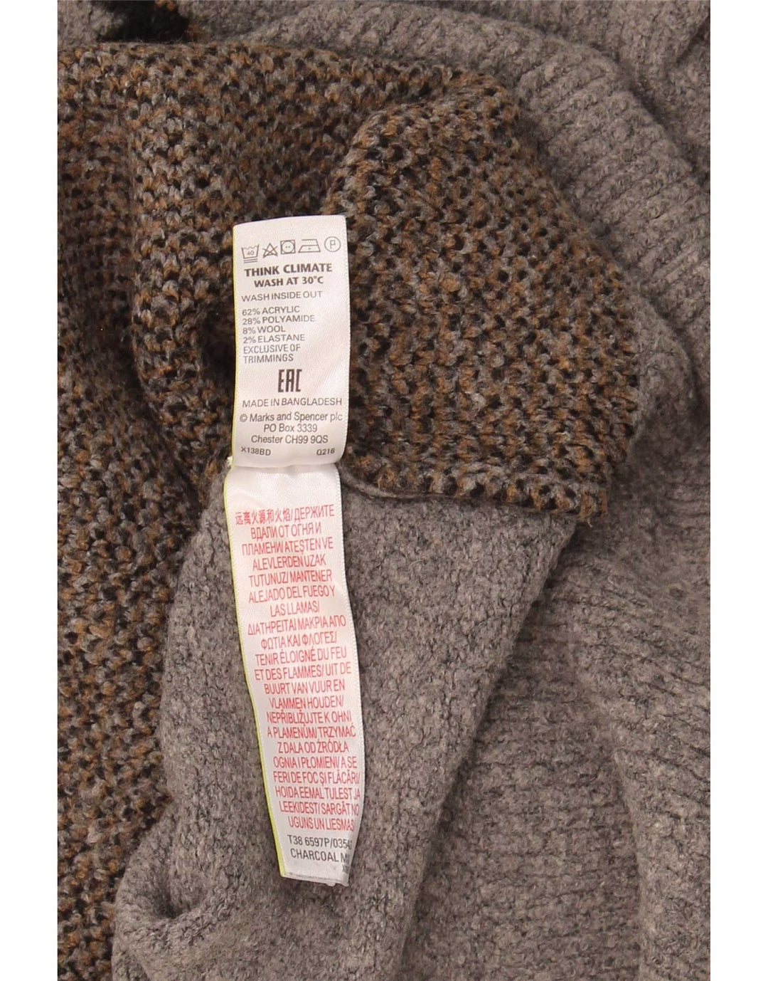 Pulover cu gât țestoasă pentru femei Marks & Spencer UK 18 XL gri