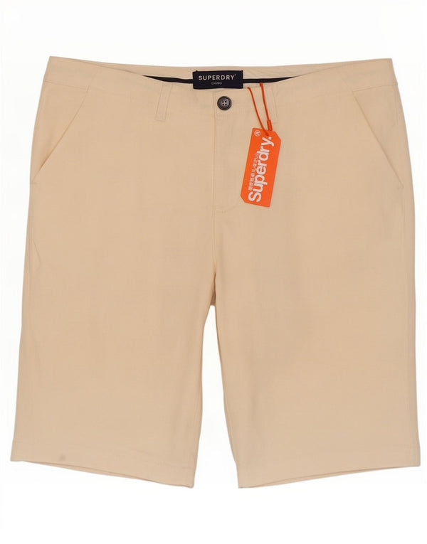 Pantaloni scurti chino Superdry pentru femei UK 14 Large W34 Beige Bumbac