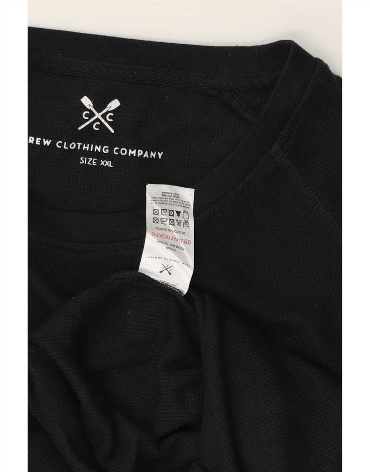 Crew Clothing Top pentru bărbați cu mânecă lungă 2XL bumbac negru