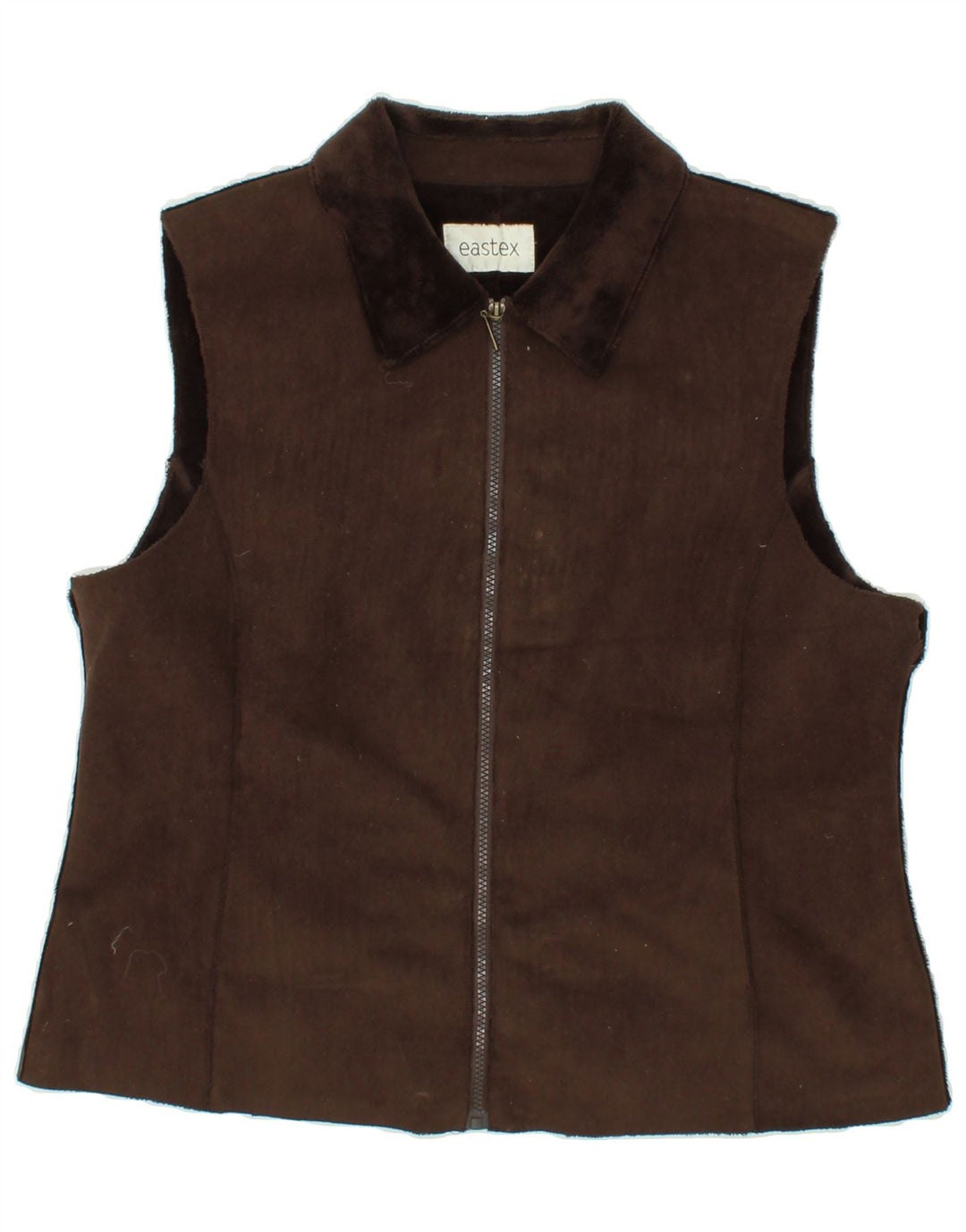 VINTAGE Womens Gilet UK 14 Large Brown Polyester Vintage Vintage and Second-Hand Vintage from Messina Hembry 