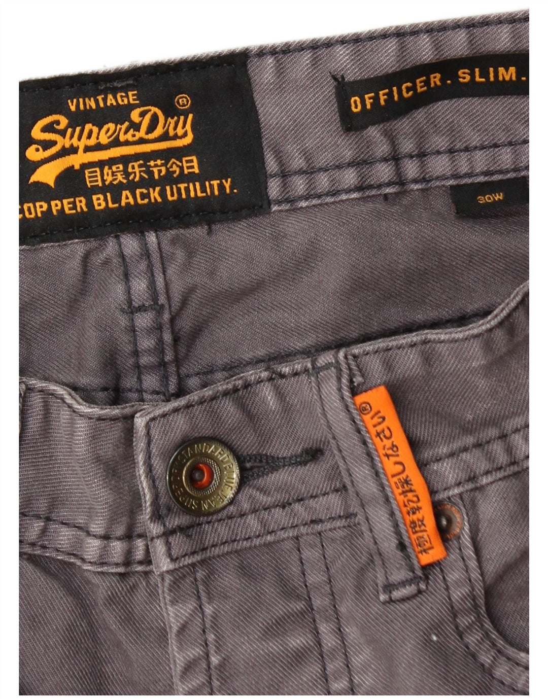 Pantaloni scurți Superdry Slim Denim W30 Bumbac Gri mediu