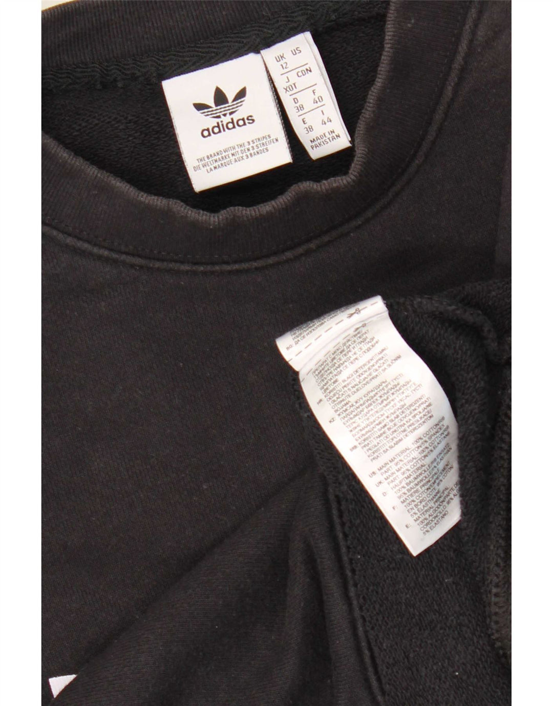 Pulover adidas pentru femei grafic supradimensionat UK 12 bumbac mediu negru
