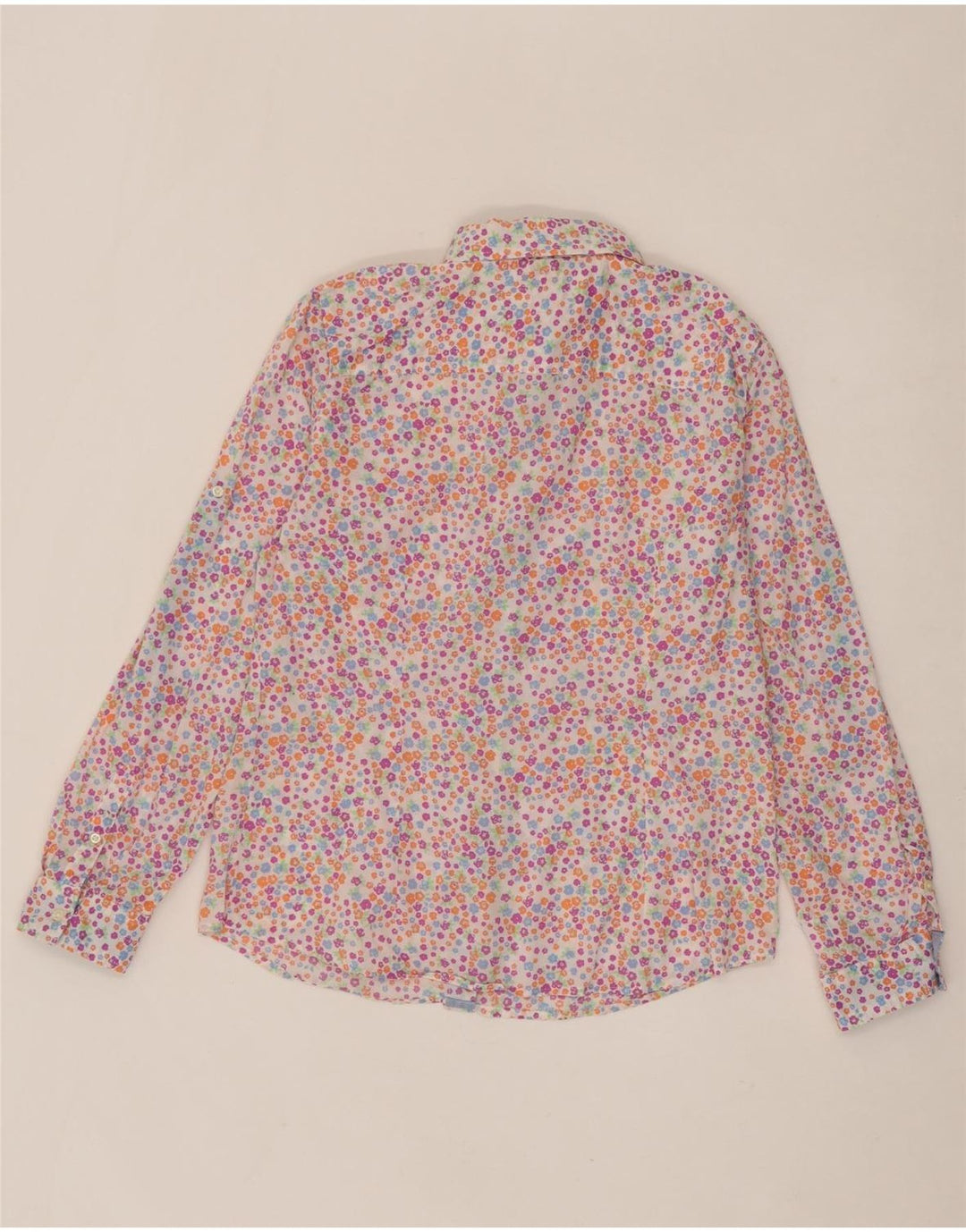 IZOD Womens Shirt UK 16 Large Multicoloured Floral Cotton Vintage Izod and Second-Hand Izod from Messina Hembry 