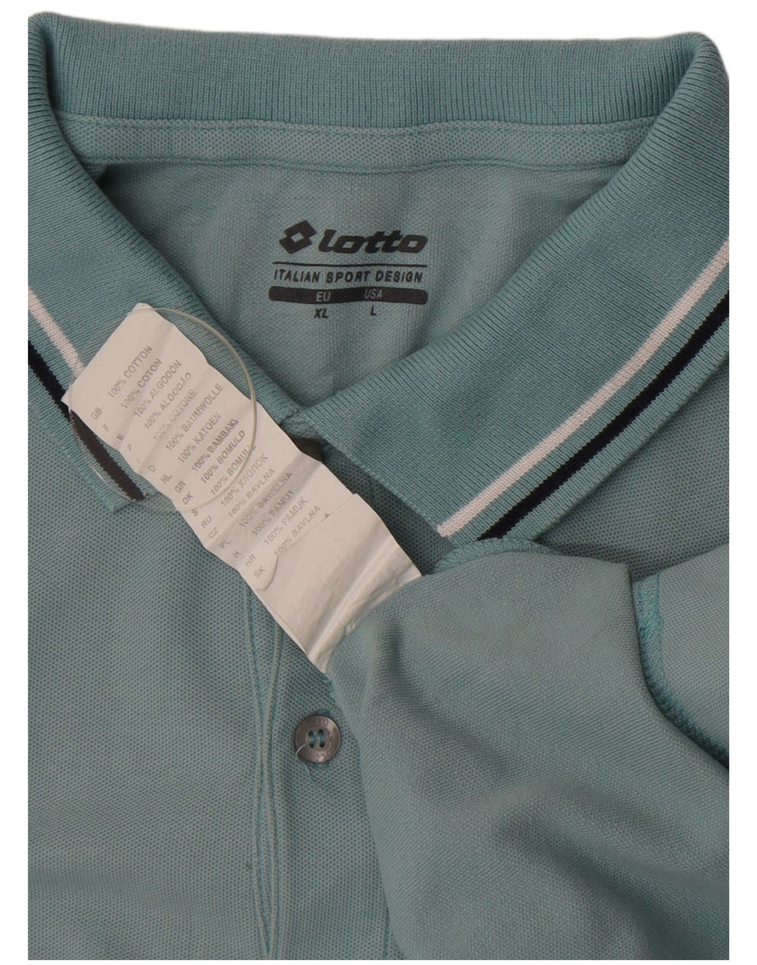 Tricou polo pentru bărbați Lotto, mare, albastru, bumbac
