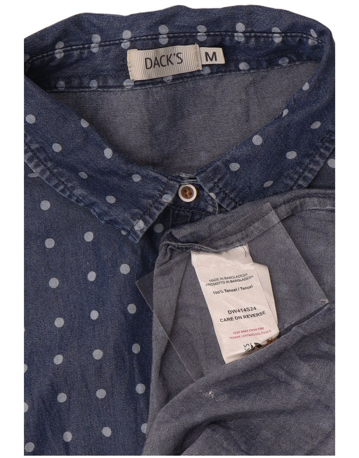 Bluză cămașă cu mânecă scurtă pentru femei Dack's UK 14 Medium bleumarin cu buline