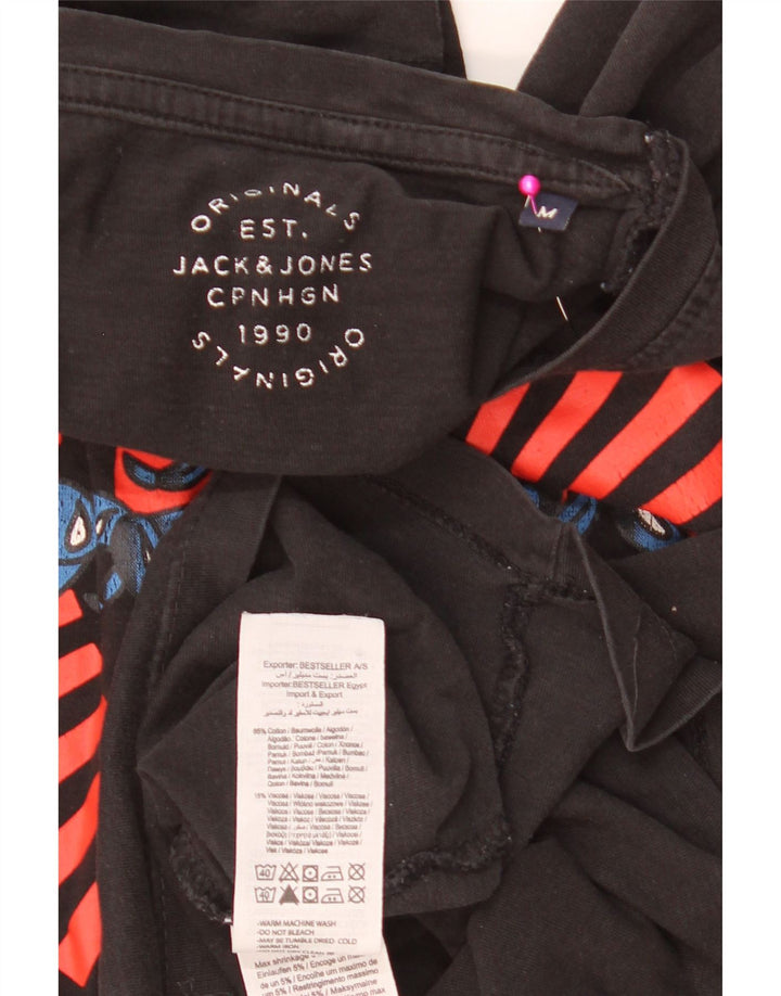 Tricou cu grafic Jack & Jones pentru bărbați Top mediu din bumbac negru