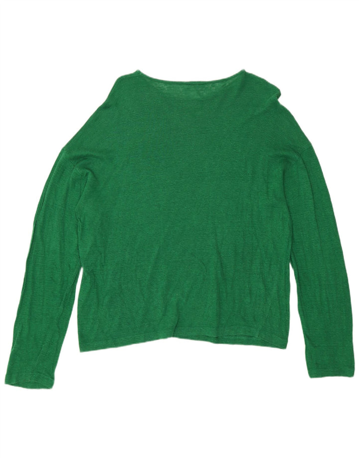 Jigsaw Top supradimensionat pentru femei cu mânecă lungă UK 10 Small Green