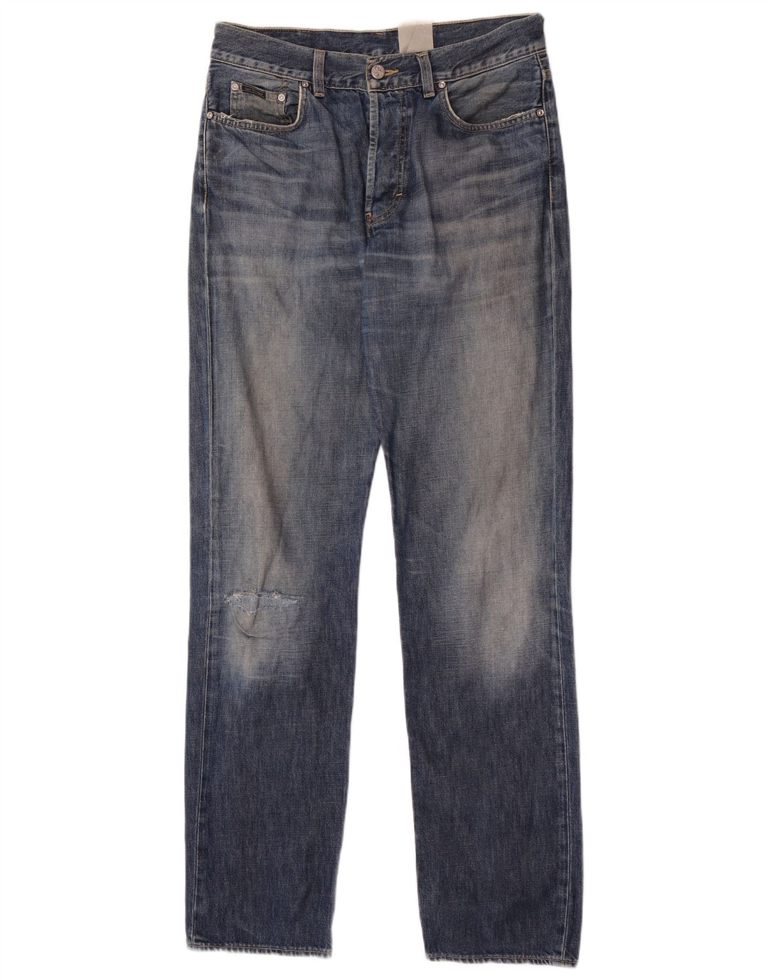 Calvin Klein Blugi Distressed Straight pentru bărbați W32 L34 Albastru