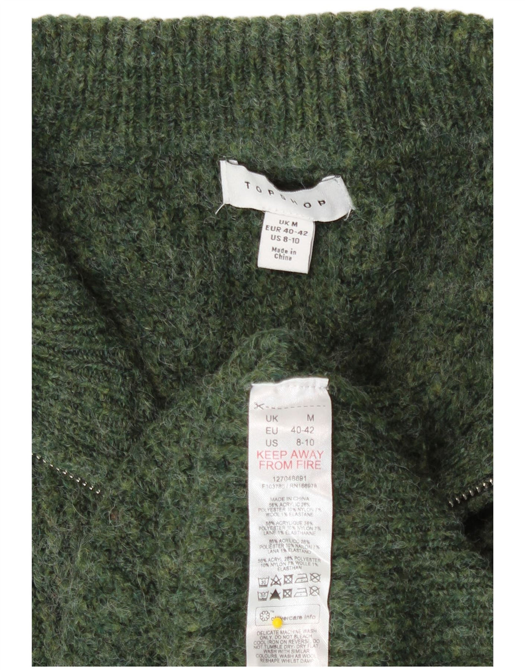 Pulover cardigan supradimensionat pentru femei Topshop UK 14 verde mediu acrilic