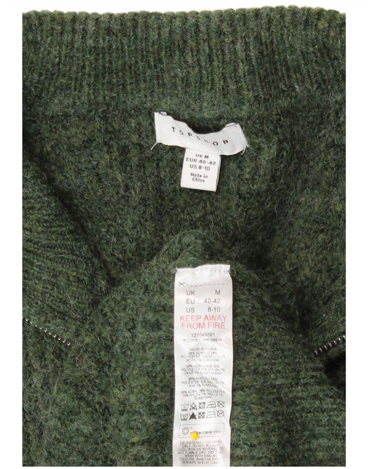 Pulover cardigan supradimensionat pentru femei Topshop UK 14 verde mediu acrilic