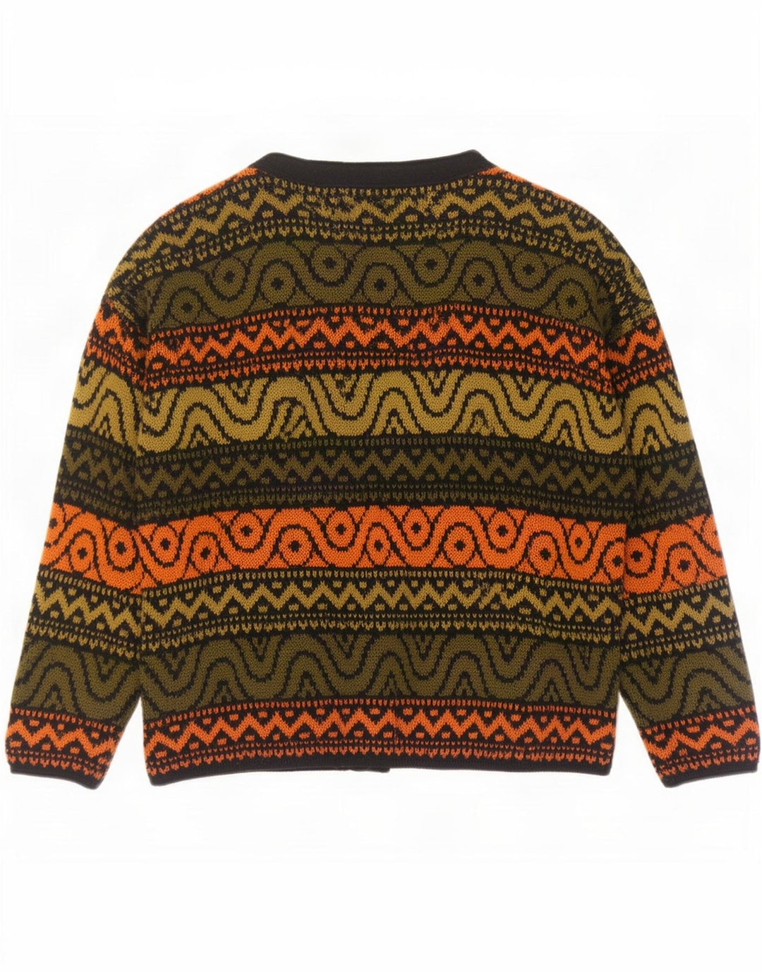 Pulover cardigan supradimensionat vintage pentru femei UK 18 XL multicolor geometric