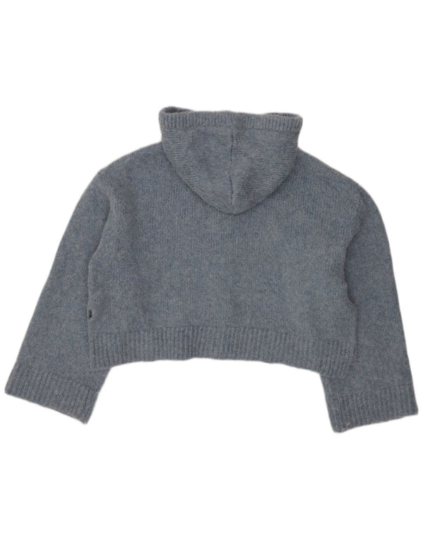 Pulover cardigan cu glugă supradimensionat pentru femei Zara UK 10 Mic albastru acrilic