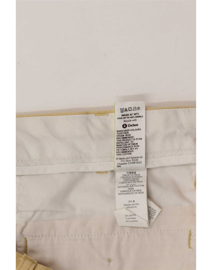 Pantaloni scurți chino pentru bărbați Marks & Spencer W36, bumbac galben mare