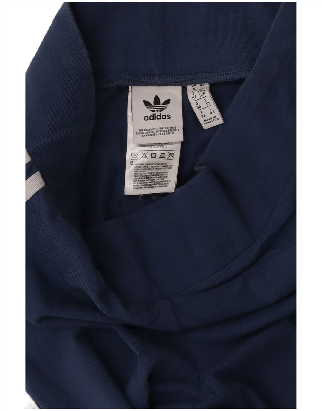 Leggings pentru femei Adidas UK 10 mici, albastru bleumarin, bumbac