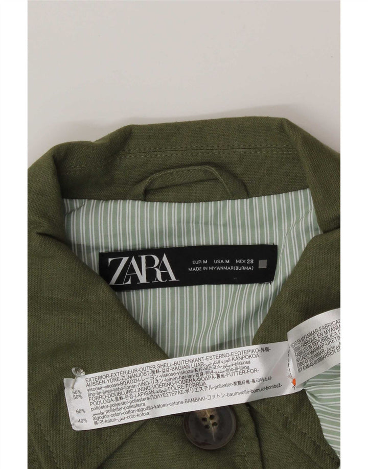 Jachetă utilitare supradimensionată pentru femei Zara UK 14, viscoză verde medie