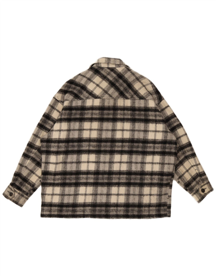 Cămașă supradimensionată pentru femei Zara Cămașă de flanel UK 10 Mic, negru, carouri