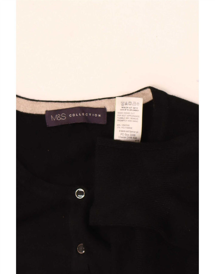 Pulover cardigan pentru femei Marks & Spencer UK 16 mare, negru, viscoză