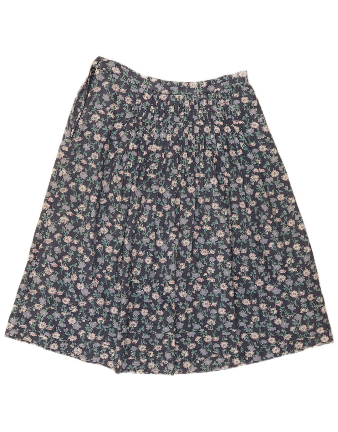 Fustă A-Line Vintage pentru femei W28 Medium Blue Floral