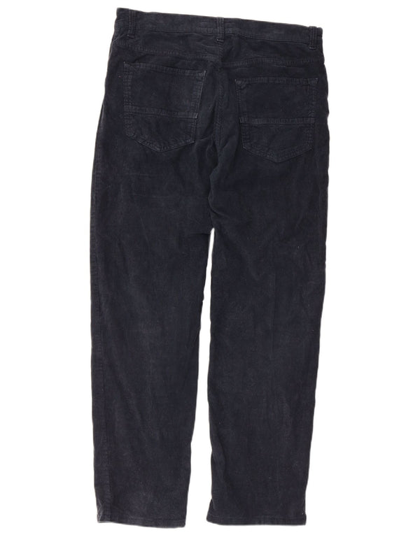 Trussardi Pantaloni drepti din velur pentru bărbați L34 L28 Bumbac bleumarin