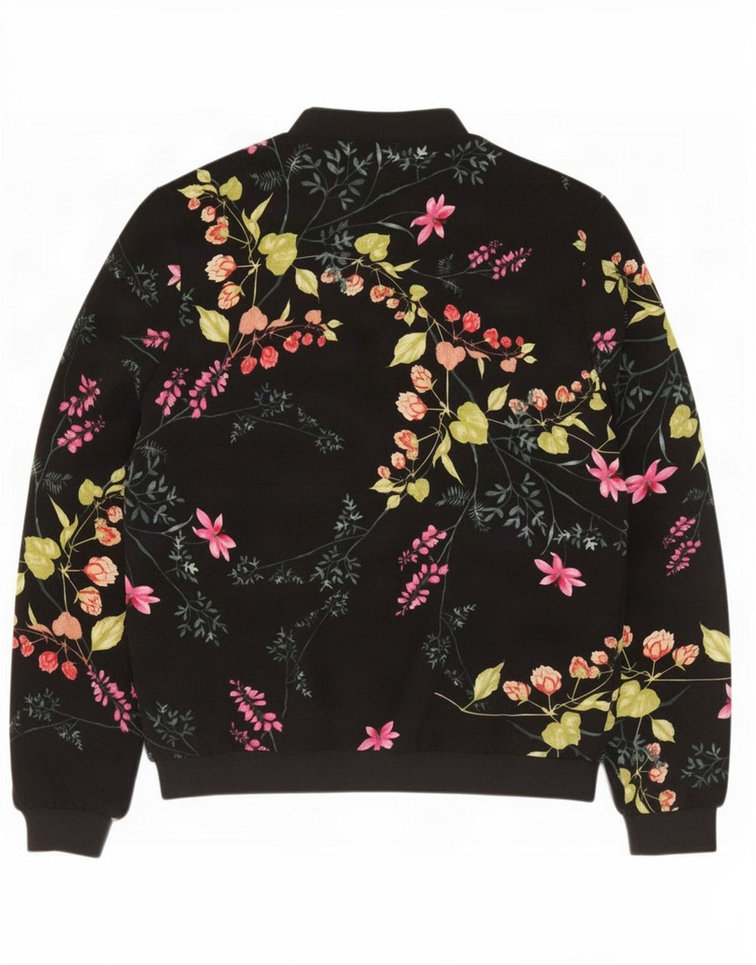 Geacă bomber supradimensionată pentru femei Marks & Spencer UK 10 Small Black Floral