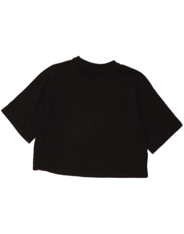 Tricou cu grafică Crop Fila pentru femei Top UK 14 Medium Black Bumbac